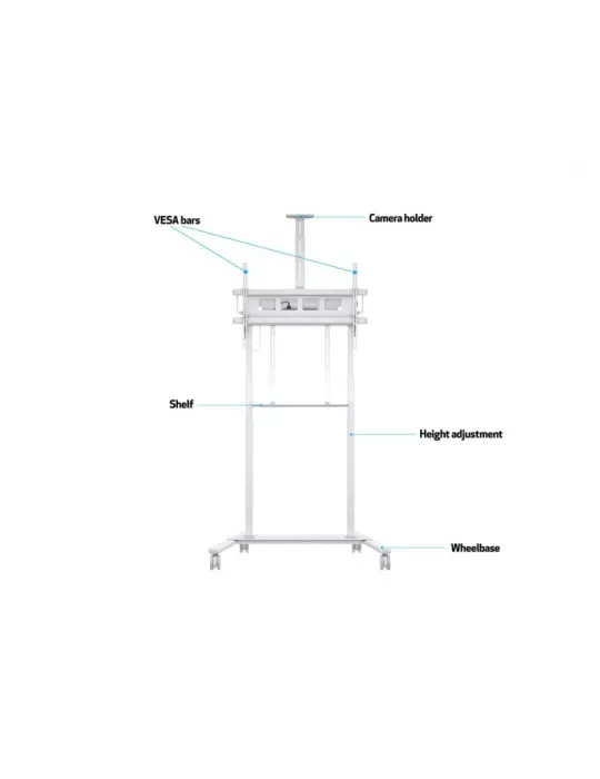 MULTIBRACKETS 0167 Motorisierter Rollständer Größe XL für LCD-   LED-Bildschirme von 55  - 110  Tragkraft 150kg Vesa Max 1000x