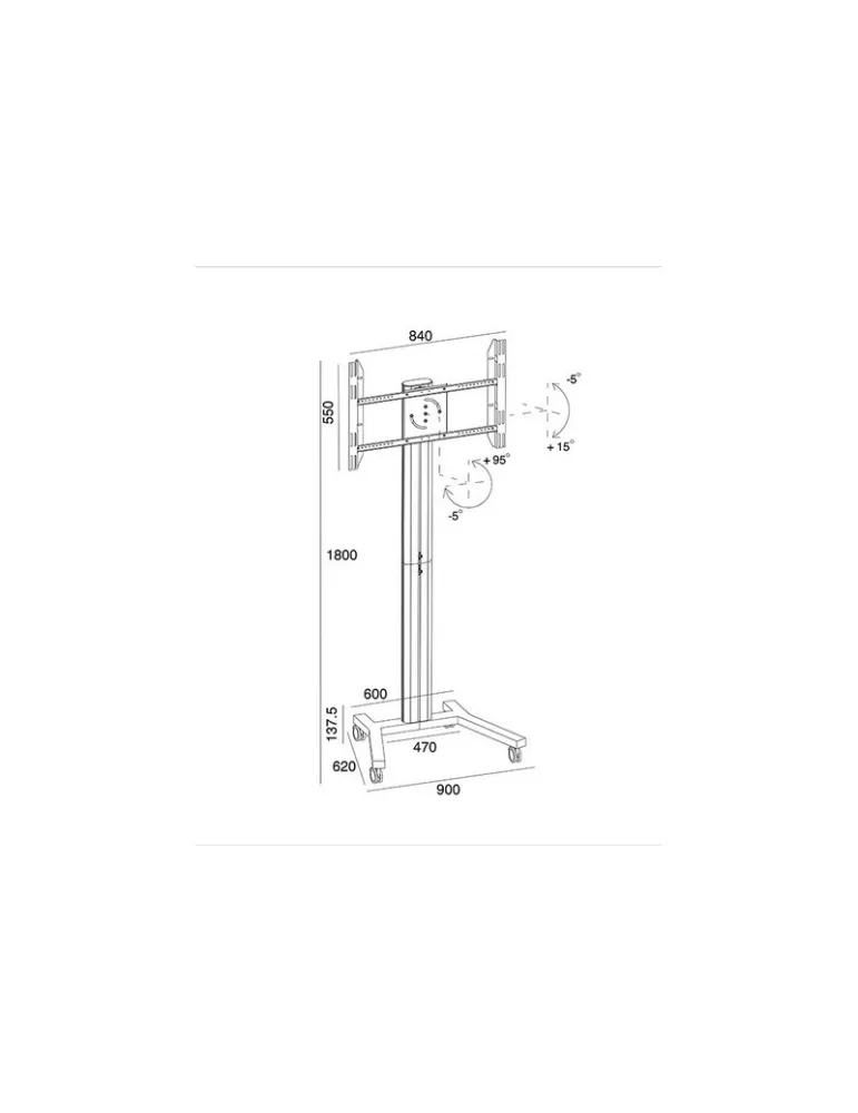 MULTIBRACKETS 0292 Support écran mobile avec flight case Multibrackets Public Display Stand 180 Single - écran 40"-63" VESA Max