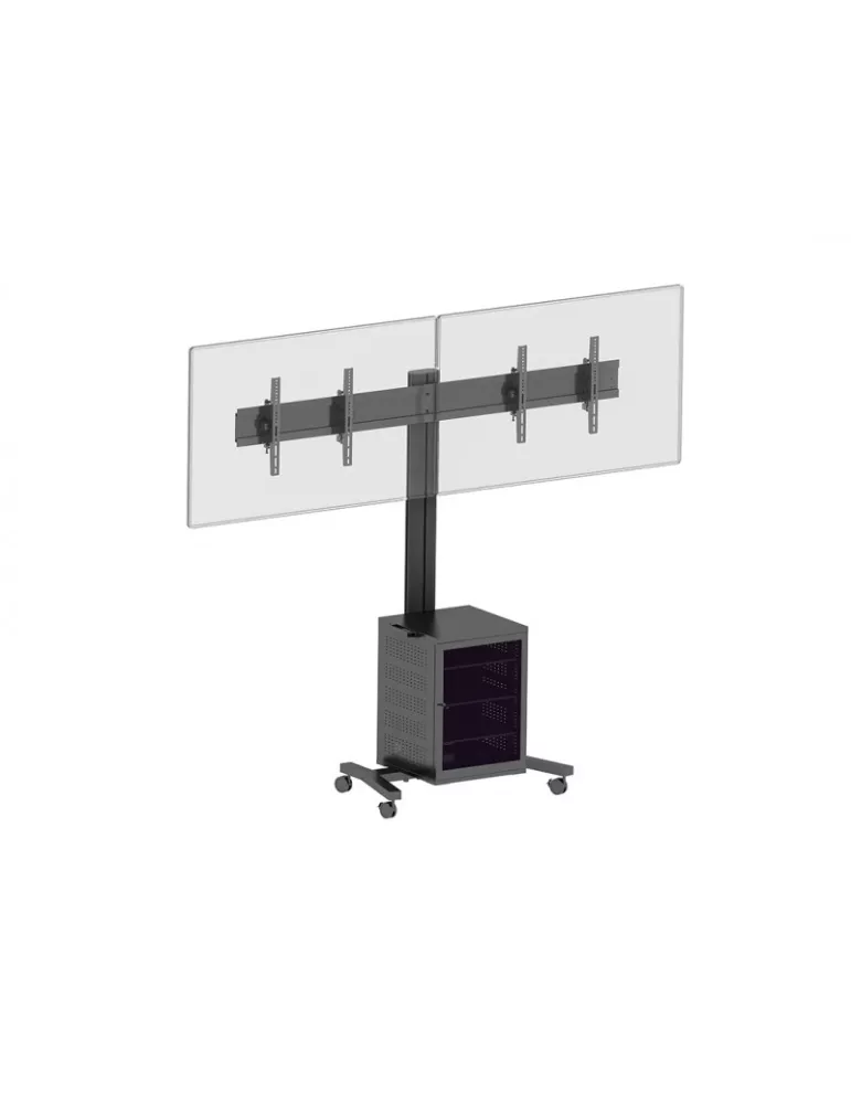 MULTIBRACKETS 7785 Soporte móvil inclinable Multibrackets Public Display Stand 180 Dual MediaBox4 Negro - 2 pantallas 40 -55