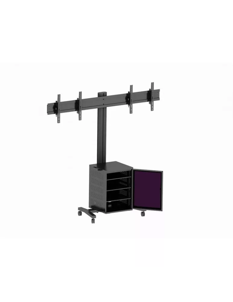 MULTIBRACKETS 7785 Soporte móvil inclinable Multibrackets Public Display Stand 180 Dual MediaBox4 Negro - 2 pantallas 40 -55