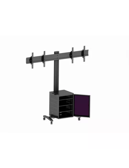 MULTIBRACKETS 7785 Support mobile inclinable Multibrackets Public Display Stand 180 Dual MediaBox4 Black - 2 écrans 40"-55" VES