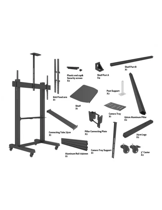 MULTIBRACKETS 9103 Mobiler Ständer inkl. Kamerahalterung Multibrackets MBF1U 150 Floorstand Pro - 65 -100 -Bildschirm VESA Max