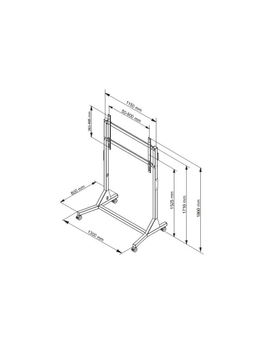 MULTIBRACKETS 2883 Support à roulettes Multibrackets Manual Floorstand 130 kg - écran 55 -110  Vesa Max 900x600 MULTIBRACKETS