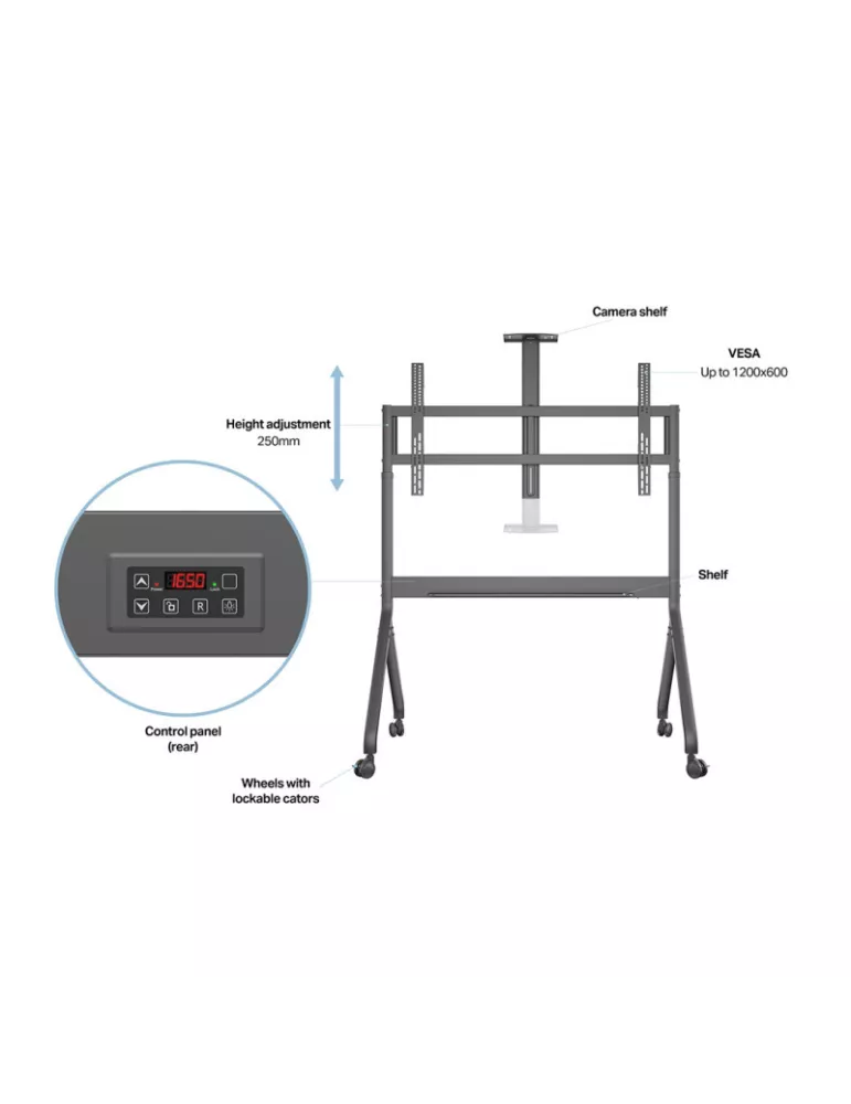 MULTIBRACKETS 8229 Support mobile Motorisé  Collaboration Floorstand 65-100'' REF: