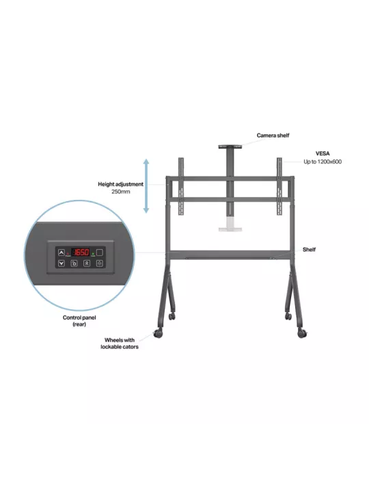 MULTIBRACKETS 8229 Support mobile Motorisé  Collaboration Floorstand 65-100'' REF: