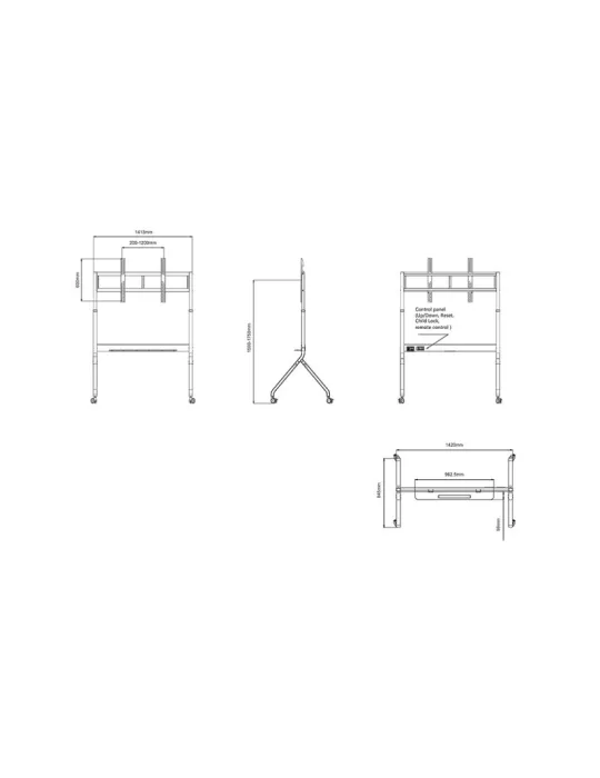 MULTIBRACKETS 8229 Support mobile Motorisé  Collaboration Floorstand 65-100'' REF:
