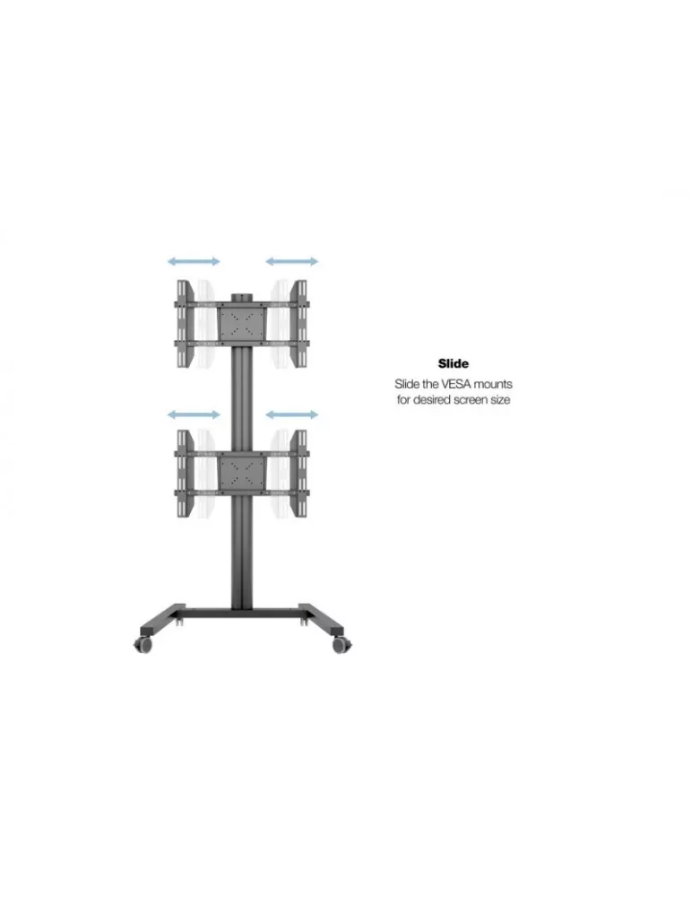 MULTIBRACKETS 2215 Mobile Multibrackets Display Stand 180 Dual Vertical - 2 displays 32 -55  VESA Max 700x400 MULTIBRACKETS MU