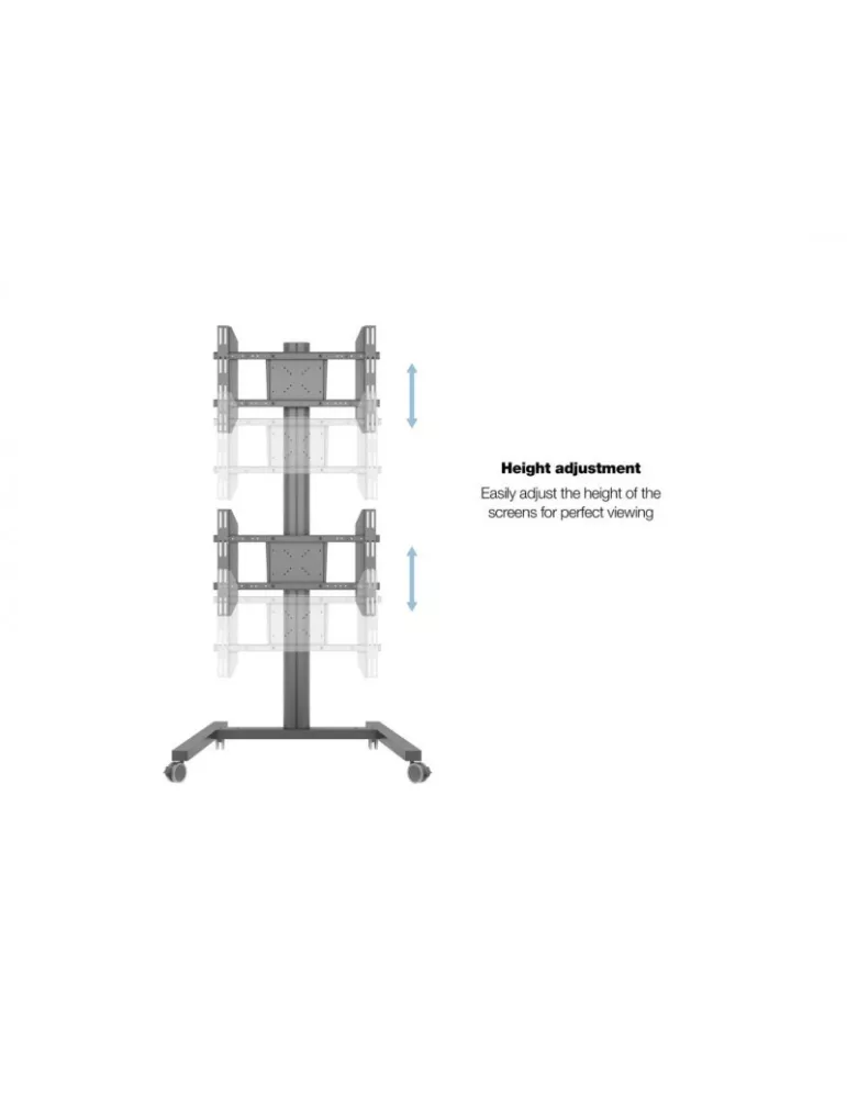 MULTIBRACKETS 2215 Support mobile Multibrackets Display Stand 180 Dual Vertical - 2 écrans 32"-55" VESA Max 700x400