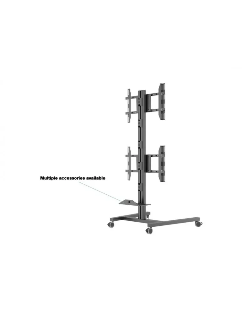MULTIBRACKETS 2215 Support mobile Multibrackets Display Stand 180 Dual Vertical - 2 écrans 32"-55" VESA Max 700x400