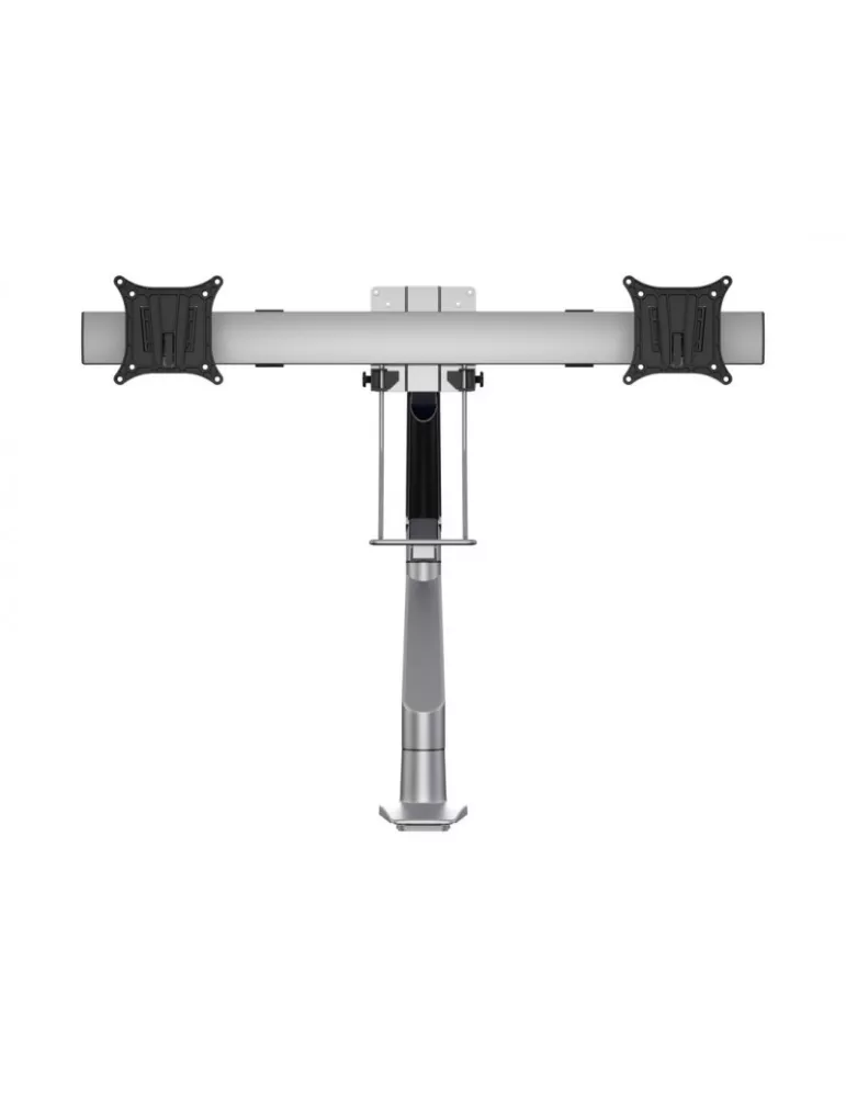 MULTIBRACKETS 5938 Gelenkige Tischhalterung Multibrackets Gas Lift Arm Single w. Duo Crossbar - 2 Bildschirme von 15 -28  VESA