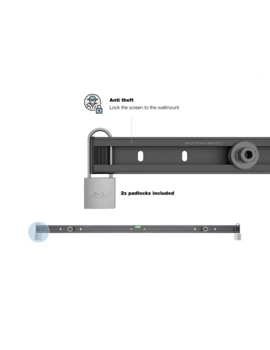 MULTIBRACKETS 4173 Multibrackets secure wall mount for Portrait  65-85  or Landscape  55-75  screens MULTIBRACKETS MUL4173 | M