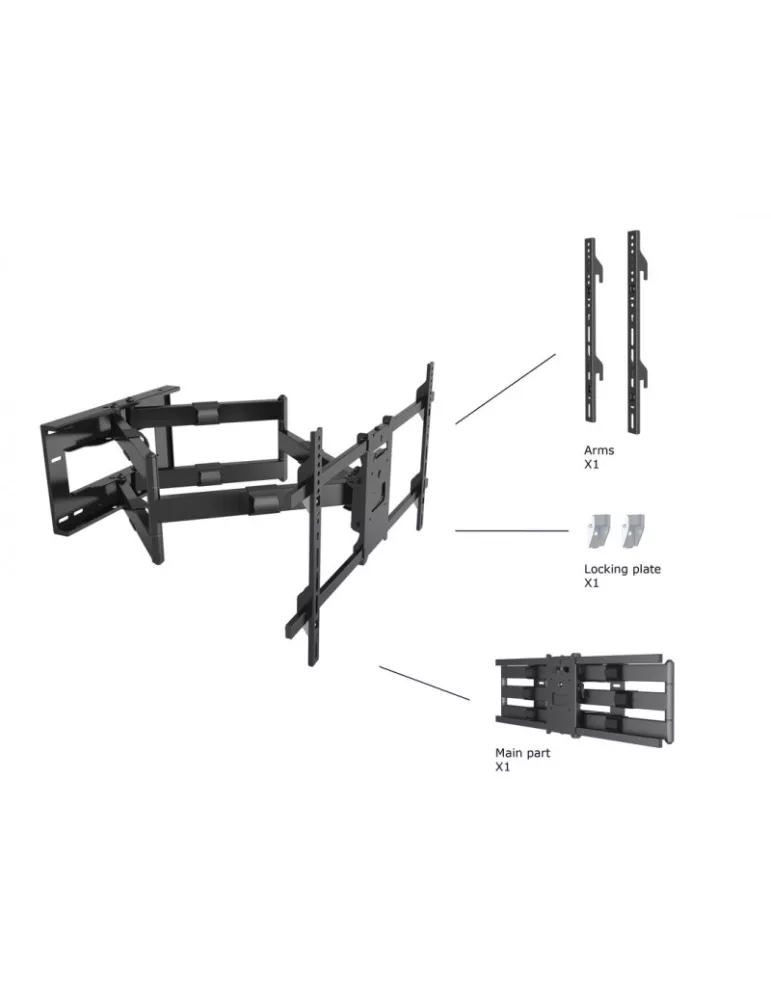 MULTIBRACKETS 6546 Soporte Articulado de Pared Multibrackets Brazo de Largo Alcance 910mm HD Dual para Pantallas LCD 50 -80  -