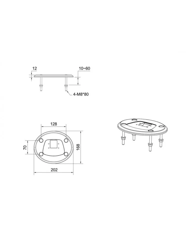 MULTIBRACKETS 0563 Multibrackets Deskmount HD Grommet Base - 32  - 50  screen MULTIBRACKETS MUL0563 | MusicGoodDeal