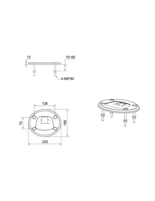 MULTIBRACKETS 0563 Base de support de table Multibrackets Deskmount HD Grommet Base - écran 32" - 50"