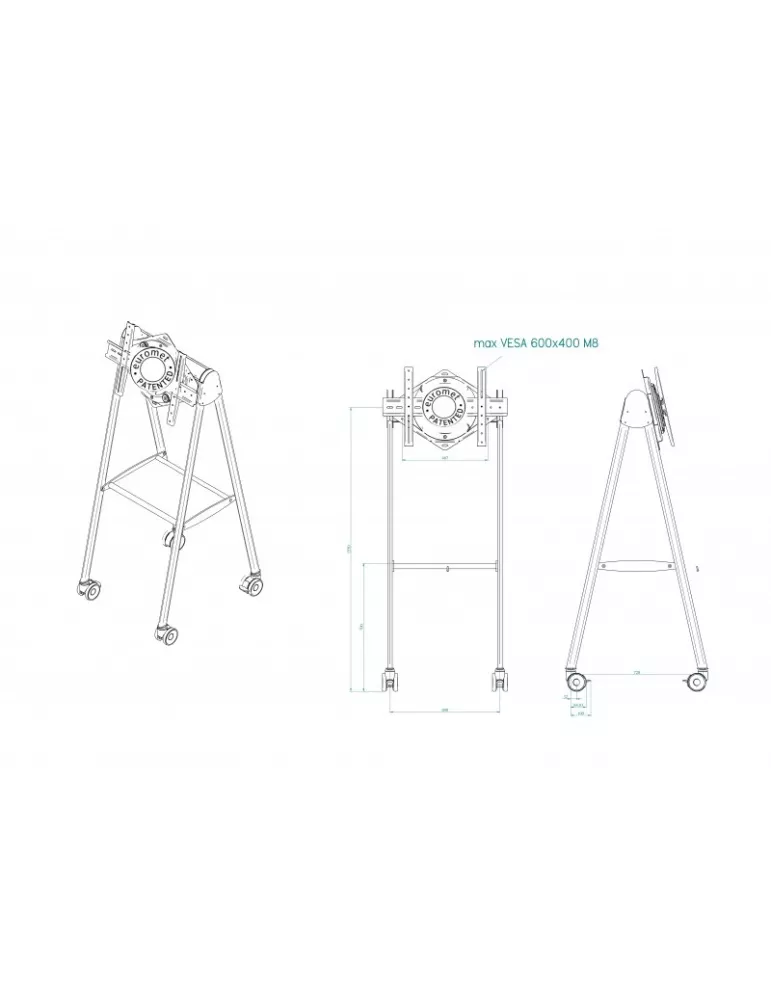 EUROMET 17000 Soporte de suelo móvil Pantalla TURN Vesa Max 600x400 EUROMET EUR17000 | MusicGoodDeal