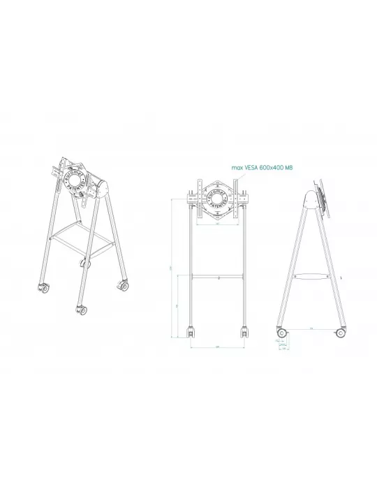 EUROMET 17000 Soporte de suelo móvil Pantalla TURN Vesa Max 600x400 EUROMET EUR17000 | MusicGoodDeal