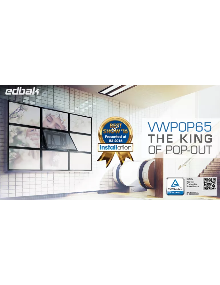 EDBAK VWPOP65L Support mural Edbak VWPOP65-L Pop Out pour mur d'images en paysage