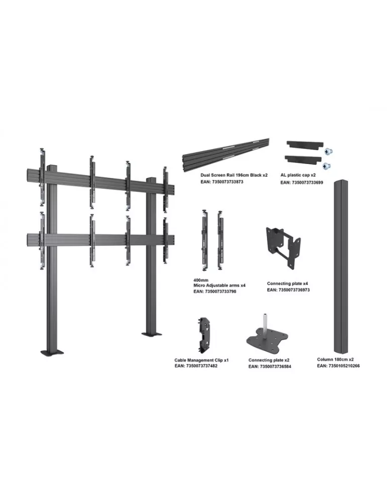 MULTIBRACKETS 3403 Bodenständer videowall zum Befestigen Multibrackets MBFM2x2U Floormount Column Pro 2x2 - 4 Bildschirme 32-6