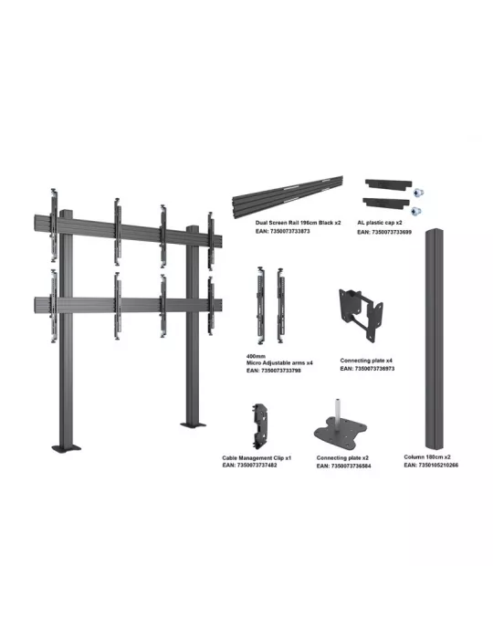 MULTIBRACKETS 3403 Support sol videowall a fixer Multibrackets MBFM2x2U Floormount Column Pro 2x2 - 4 screens 32-65  VESA Max