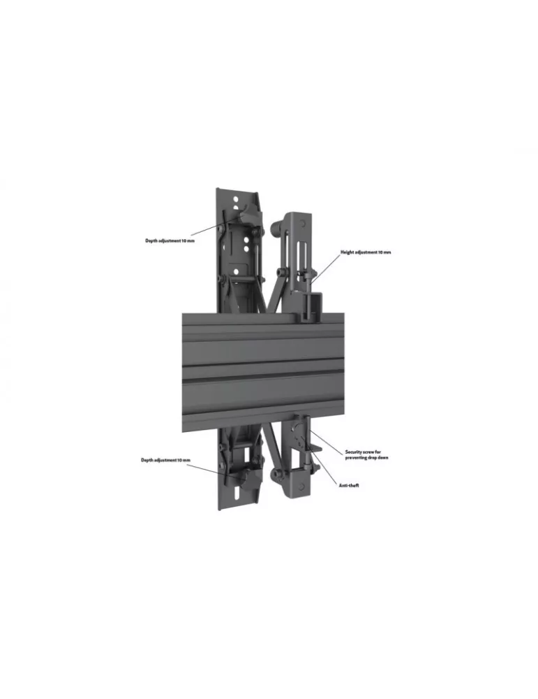 MULTIBRACKETS 5013 Support mural videowall  Wallmount Pro MBW3x3U Push In/Out Ref