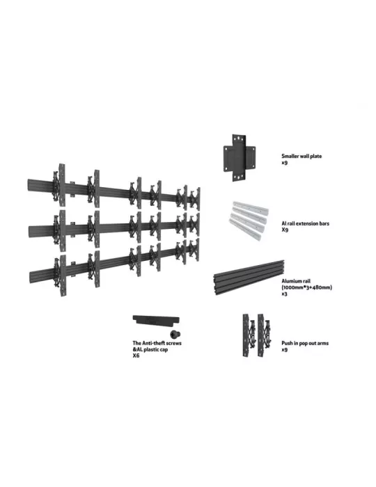MULTIBRACKETS 5013 Wandhalterung videowall Wallmount Pro MBW3x3U Push In Out Ref MULTIBRACKETS MUL5013 | MusicGoodDeal