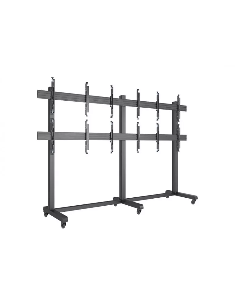 MULTIBRACKETS 3366 Mobile Video Wall Stand Multibrackets Pro Series Video Wall Stand 3x2- 6 screens 43  - 65  VESA Max 600x400
