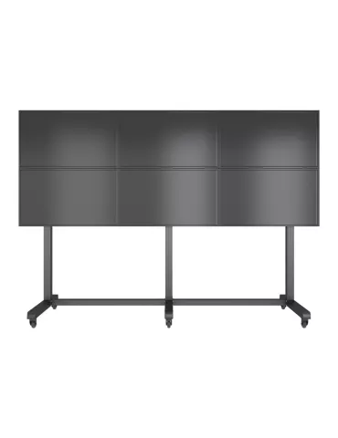 MULTIBRACKETS 3366 Mobile Video Wall Stand Multibrackets Pro Series Video Wall Stand 3x2- 6 screens 43  - 65  VESA Max 600x400 2