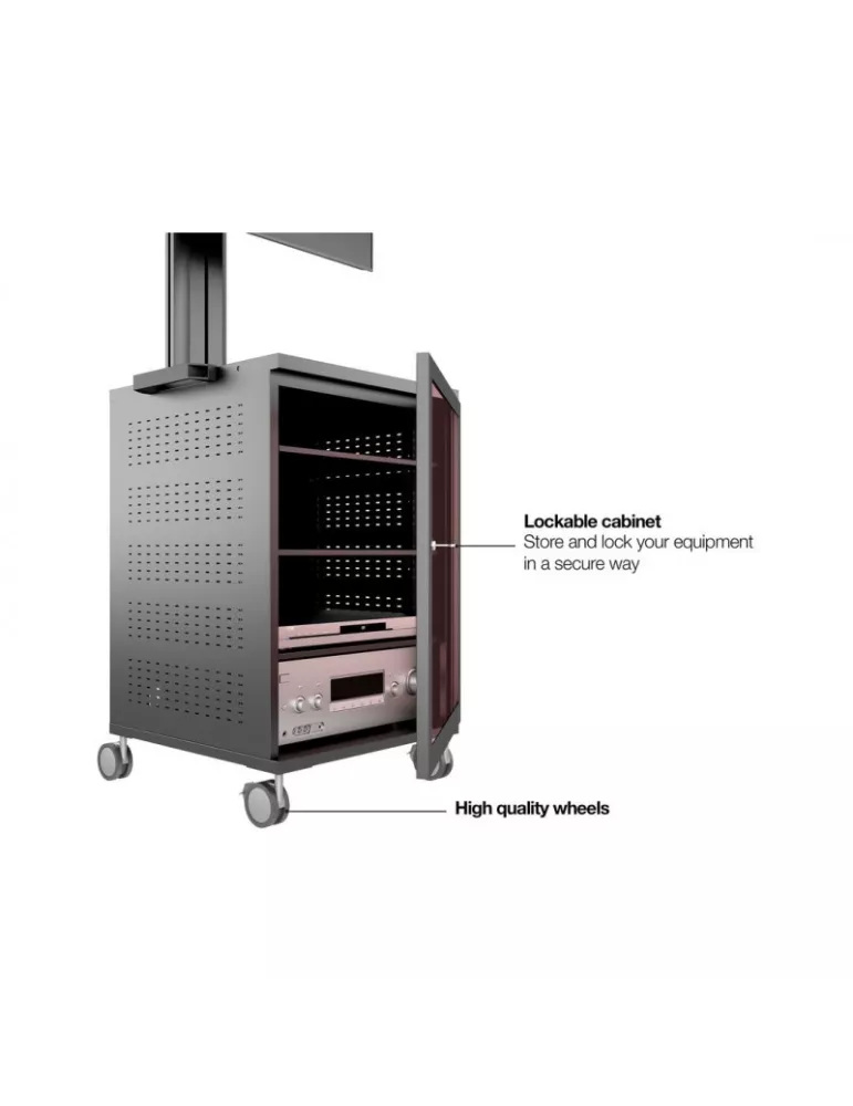 MULTIBRACKETS 7761 Support mobile inclinable Multibrackets Public Display Stand 180 Single MediaBox4 - écran 40"-75" VESA 800x4