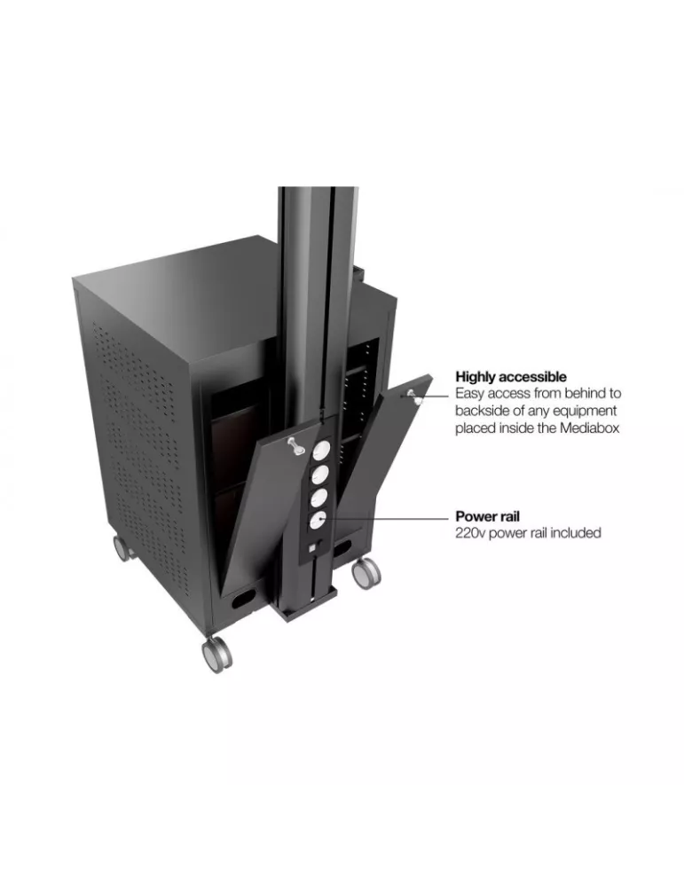MULTIBRACKETS 7761 Support mobile inclinable Multibrackets Public Display Stand 180 Single MediaBox4 - écran 40"-75" VESA 800x4
