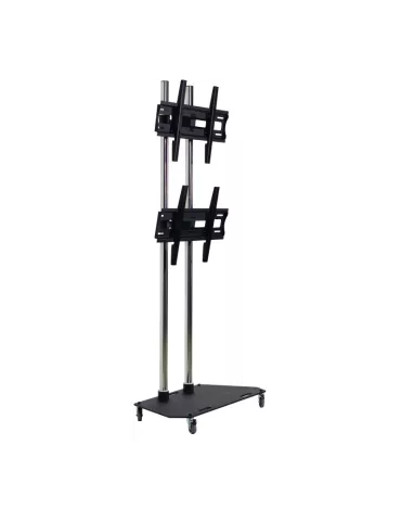 EDBAK TR3C Support mobile double écrans  -B 2 écrans 42'-65' en format paysage V