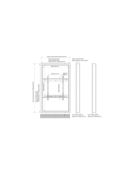 MULTIBRACKETS 8980 Caisson kiosk 55'' sur pied  Kiosk 55" Enclosure HB Ref: