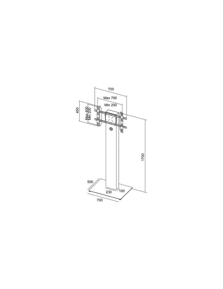 MULTIBRACKETS 8980 Caisson kiosk 55'' sur pied  Kiosk 55" Enclosure HB Ref: