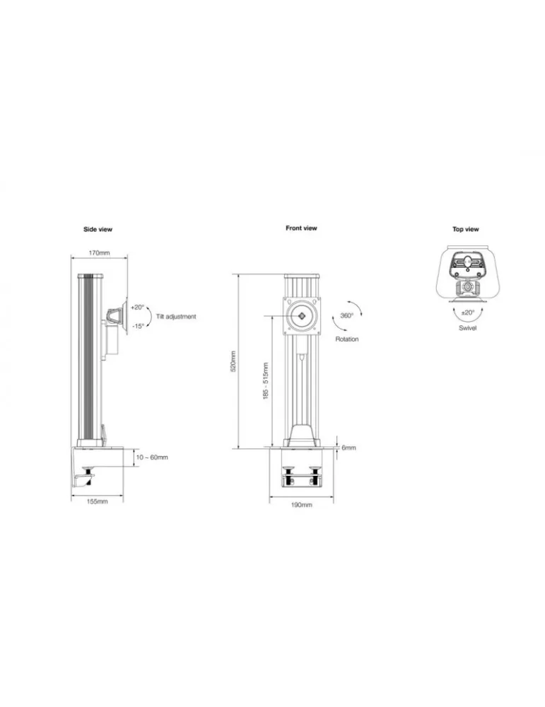 MULTIBRACKETS 0723 Support de table rotatif Multibrackets VESA Deskmount HD Single - écran 32" - 50" Vesa Max 100x100