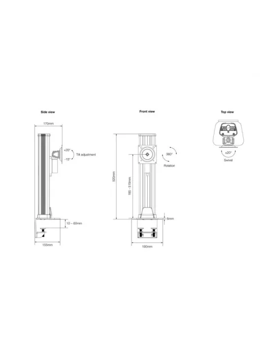 MULTIBRACKETS 0723 Rotating table stand Multibrackets VESA Deskmount HD Single - 32  - 50  screen Vesa Max 100x100 MULTIBRACKE