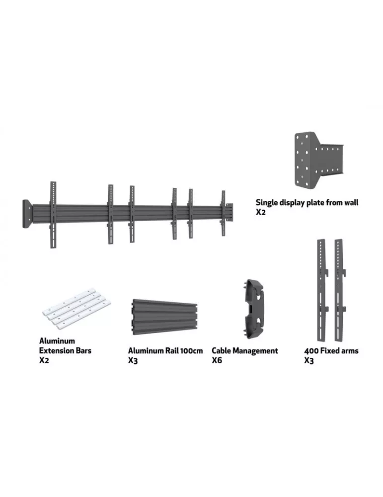 MULTIBRACKETS 7840 Multibrackets Wallmount Pro MBWW3U Fijo Negro 300cm - Pantalla 32  -75 VESA Max 400x400 MULTIBRACKETS MUL78