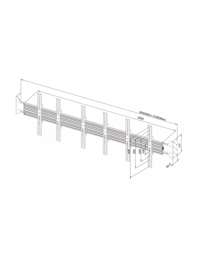 MULTIBRACKETS 7840 Wallmount Multibrackets Wallmount Pro MBWW3U Fixed Black 300cm - 32 -75 VESA Max screen 400x400 MULTIBRACKE