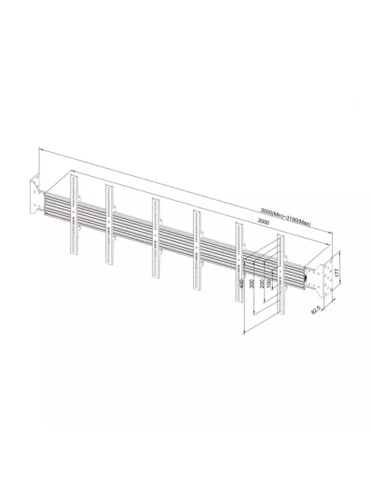 MULTIBRACKETS 7840 Multibrackets Wallmount Pro MBWW3U Fijo Negro 300cm - Pantalla 32  -75 VESA Max 400x400 MULTIBRACKETS MUL78