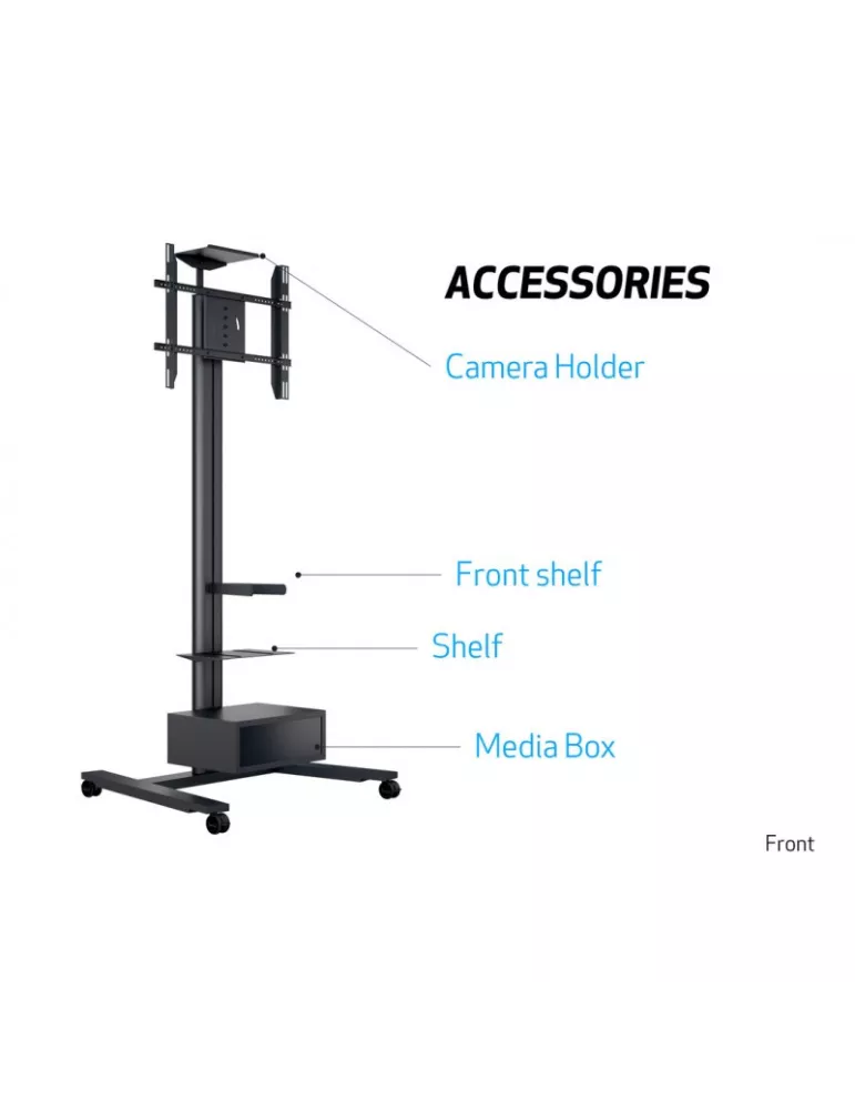 MULTIBRACKETS 5334 Mobiler neigbarer Ständer Multibrackets Public Display Stand 210 HD Single - Bildschirm 55 -80  VESA Max 80