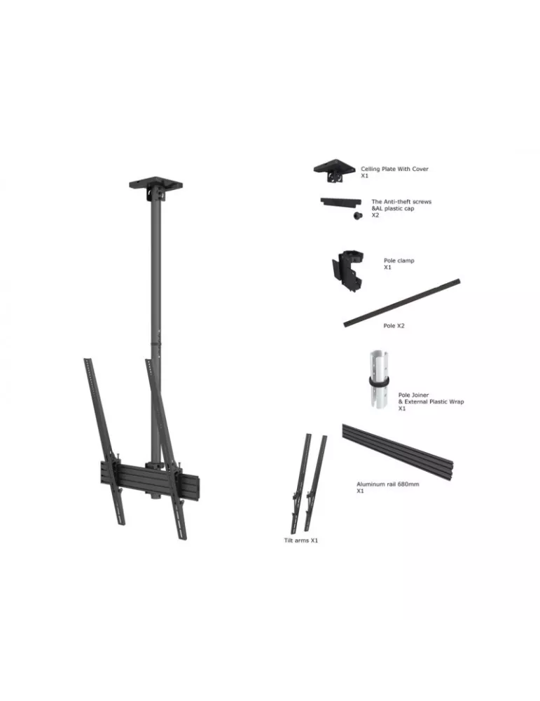 MULTIBRACKETS 6126 Support plafond Multibrackets Ceiling Mount PRO MBC1UPHD 50kgmax REF  MULTIBRACKETS MUL6126 | MusicGoodDeal