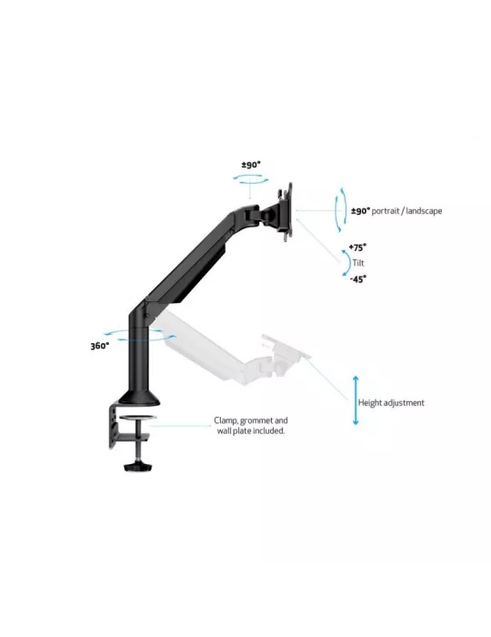 MULTIBRACKETS 2432 Multibrackets Gas Lift Arm Desk or Wall Basic HD - 15 -32  screen VESA Max 100x100 MULTIBRACKETS MUL2432 |