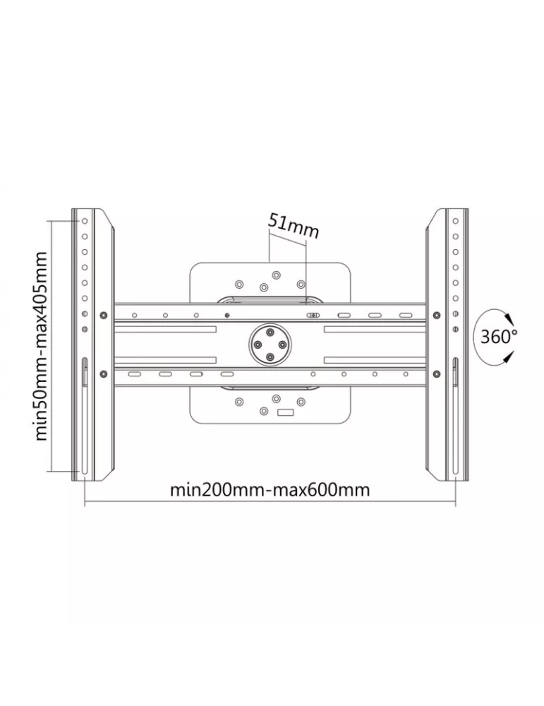 MULTIBRACKETS 7136 Support mural universel Pivotant 360° Multibrackets Digital Signage pour écran de 32" - 70" Vesa Max 600x400