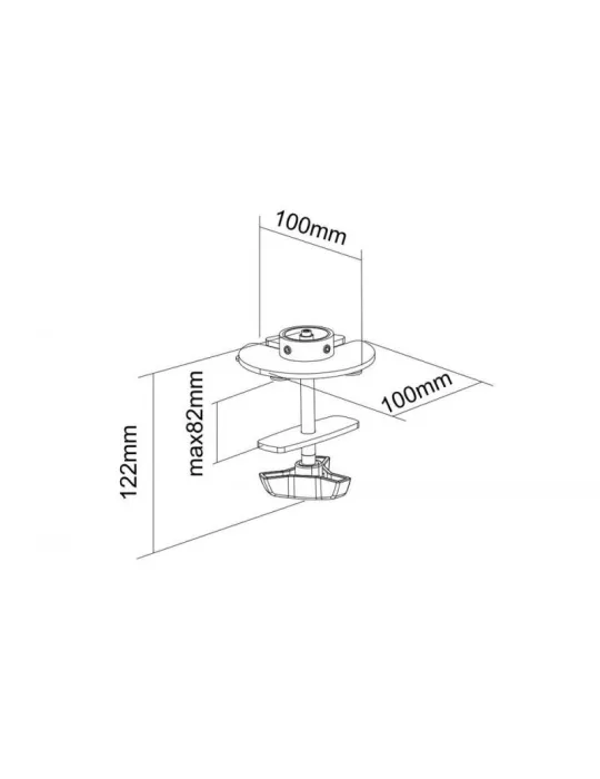 MULTIBRACKETS 3408 Base support de table Multibrackets Deskmount Single / Dual / Triple / Quad Grommet Base