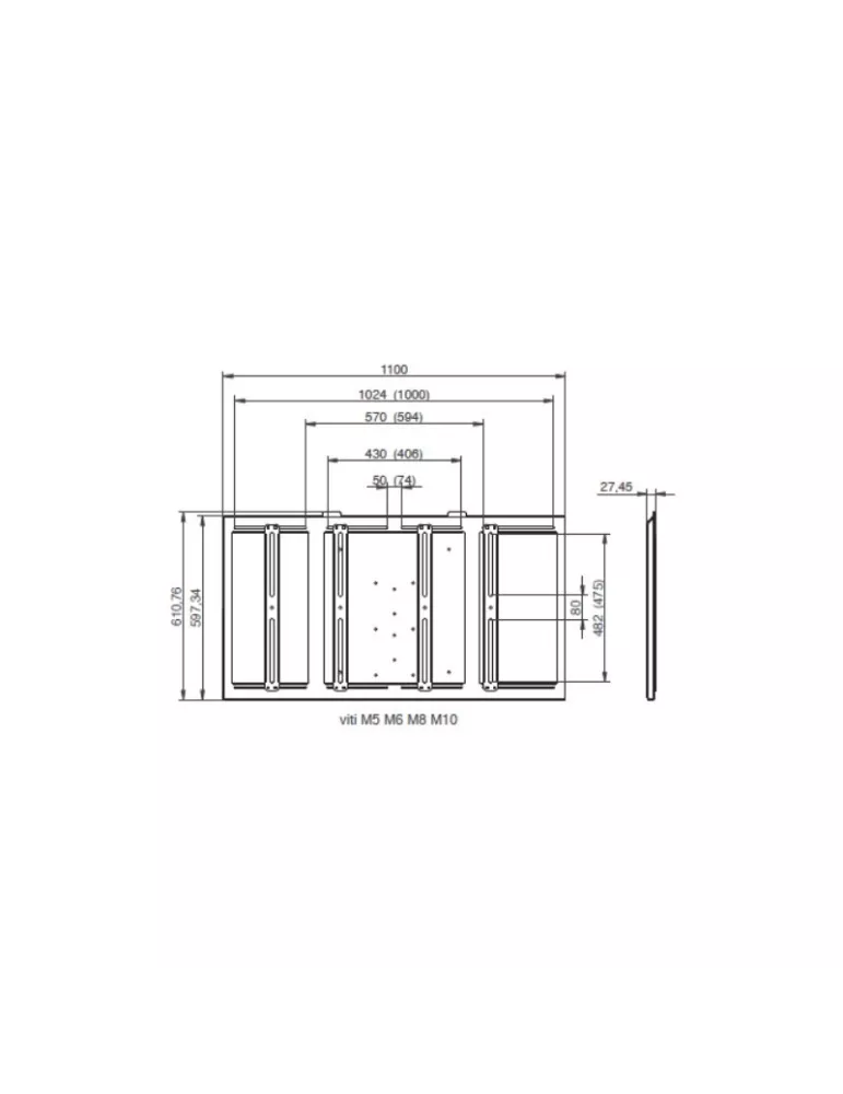 EUROMET 11654 Support mural fixe XXL Frame Euromet  VESA 1000x400 max
