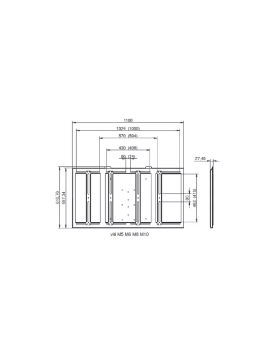 EUROMET 11654 Feste Wandhalterung XXL Frame Euromet VESA 1000x400 max EUROMET EUR11654 | MusicGoodDeal