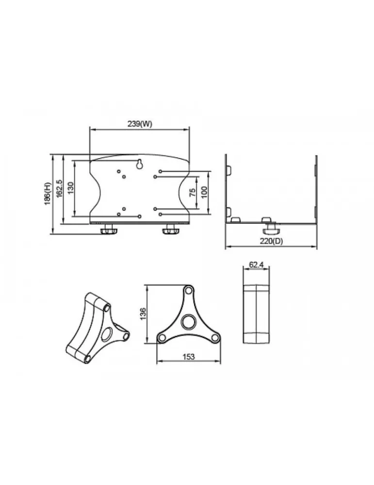 MULTIBRACKETS 4658 Multibrackets PC Holder- Charge 18kg MULTIBRACKETS MUL4658 | MusicGoodDeal