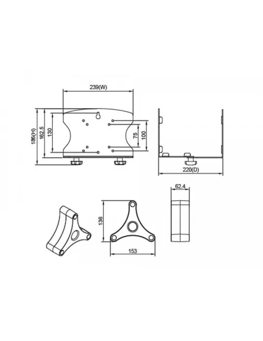 MULTIBRACKETS 4658 Support pour solution multimédia Multibrackets PC Holder- Charge 18kg