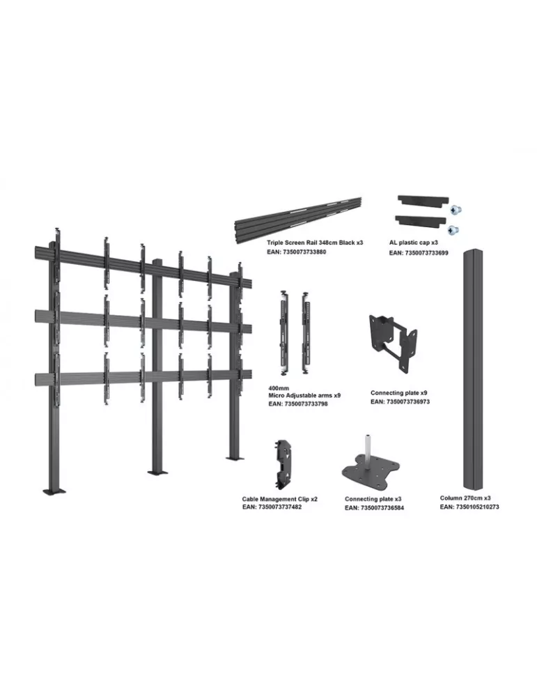 MULTIBRACKETS 3441 Bodenhalter videowall MBFM3x3U Floormount Column Pro Ref  MULTIBRACKETS MUL3441 | MusicGoodDeal