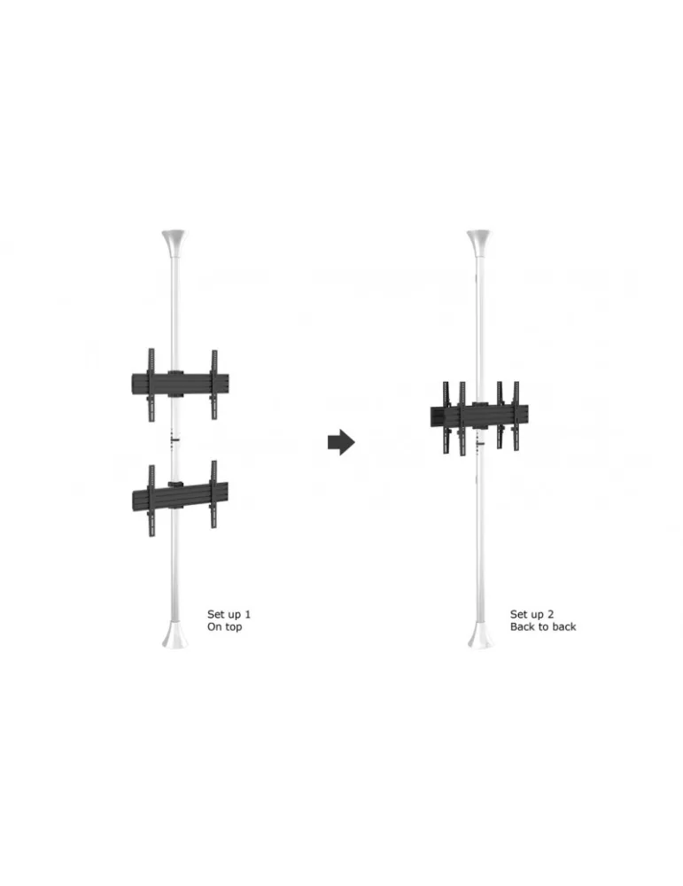 MULTIBRACKETS 5723 Soporte sol plafond Multibrackets Soporte de suelo a techo Pro MBFC2U Cromo - 2 pantallas 40 -65  VESA Max
