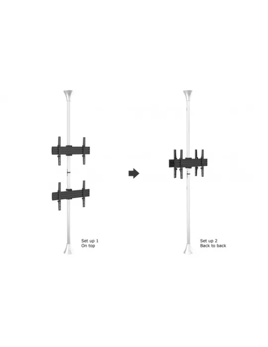 MULTIBRACKETS 5723 Support sol plafond Multibrackets Floor to Ceiling Mount Pro MBFC2U Chrome - 2 écrans 40"-65" VESA Max 600x4