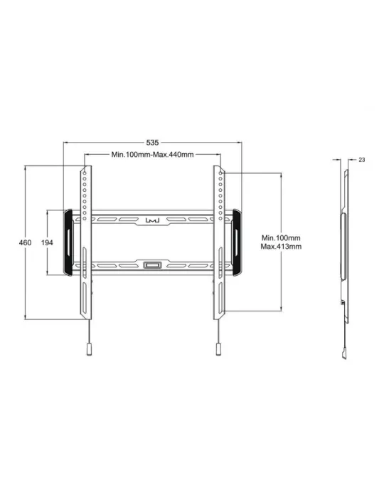MULTIBRACKETS 1008 Support mural fix Multibrackets Universal Wallmount Fixed Medium 400x400 Ref MULTIBRACKETS MUL1008 | MusicG
